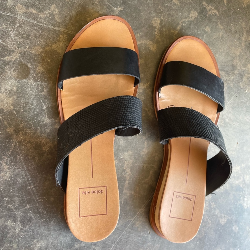 Dolce Vita Black and Tan Women's Sandals